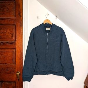 EVERLANE Blue Organic Cotton Bomber Track Jacket NEW Size XL